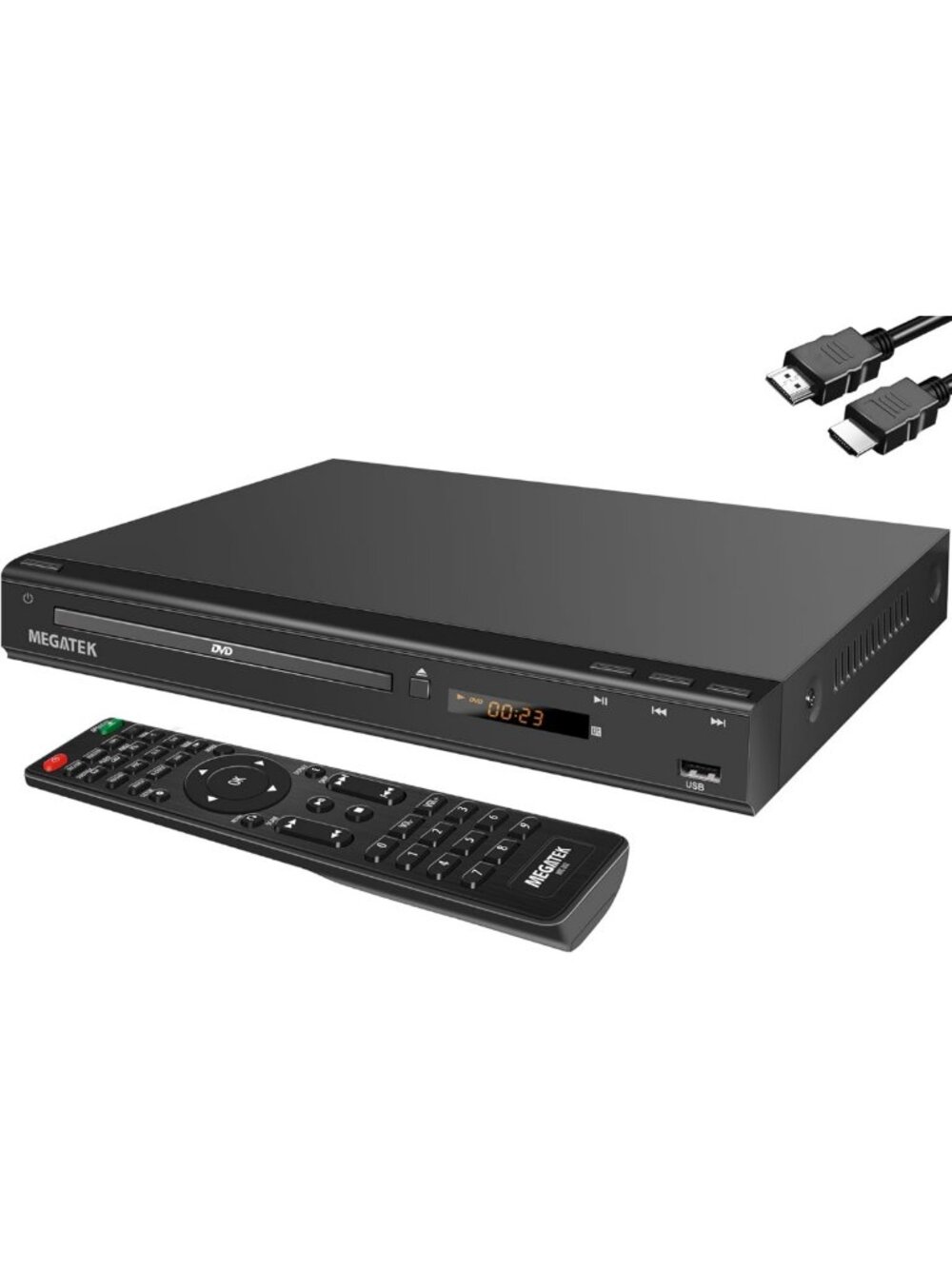 Compact Region-Free HDMI DVD Player for Smart TV, USB Port, Multi-Format